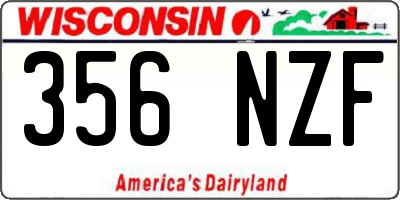 WI license plate 356NZF