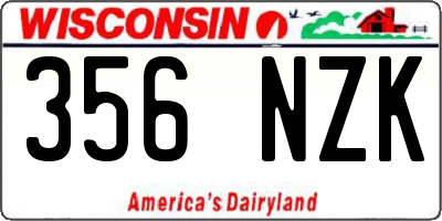 WI license plate 356NZK
