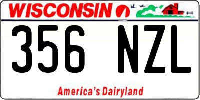 WI license plate 356NZL