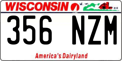 WI license plate 356NZM