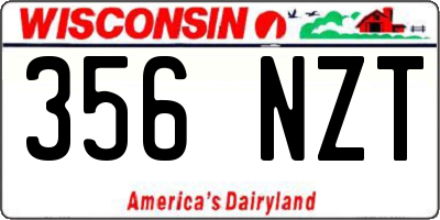 WI license plate 356NZT