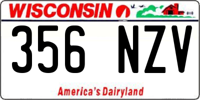 WI license plate 356NZV