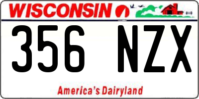 WI license plate 356NZX