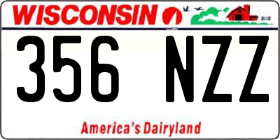 WI license plate 356NZZ