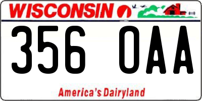 WI license plate 356OAA
