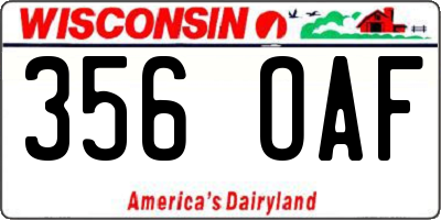 WI license plate 356OAF