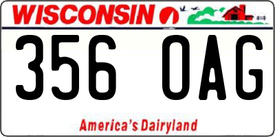 WI license plate 356OAG