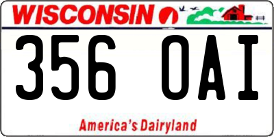 WI license plate 356OAI