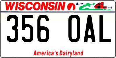 WI license plate 356OAL