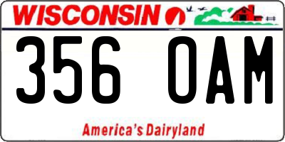 WI license plate 356OAM