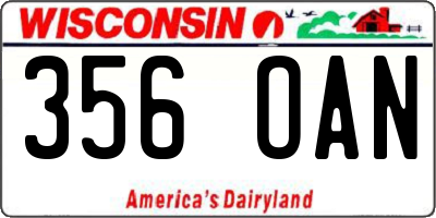 WI license plate 356OAN