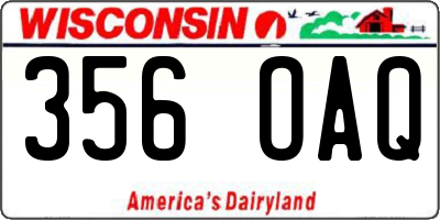 WI license plate 356OAQ