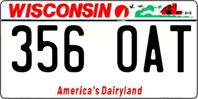 WI license plate 356OAT