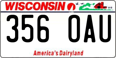 WI license plate 356OAU