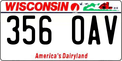 WI license plate 356OAV