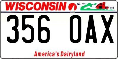 WI license plate 356OAX
