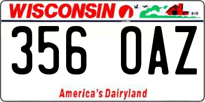 WI license plate 356OAZ