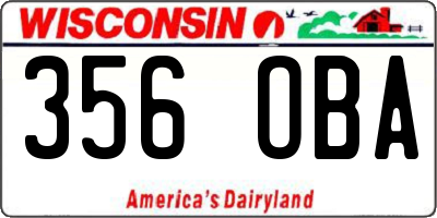 WI license plate 356OBA