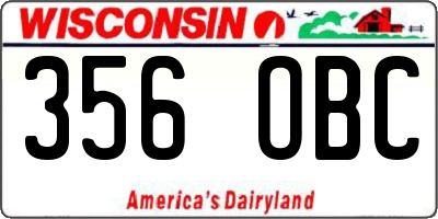 WI license plate 356OBC