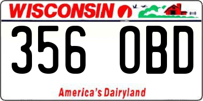 WI license plate 356OBD