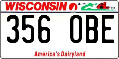WI license plate 356OBE