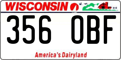 WI license plate 356OBF