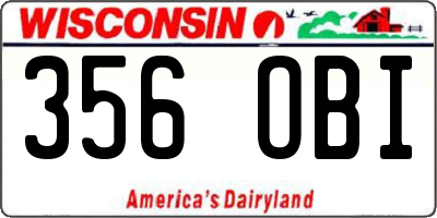 WI license plate 356OBI