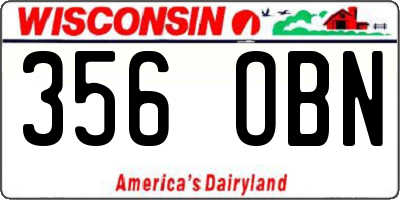 WI license plate 356OBN