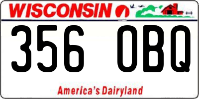 WI license plate 356OBQ