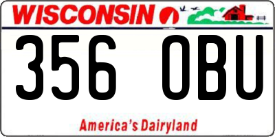 WI license plate 356OBU