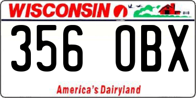 WI license plate 356OBX
