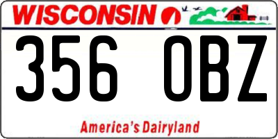 WI license plate 356OBZ