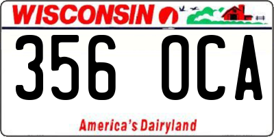 WI license plate 356OCA
