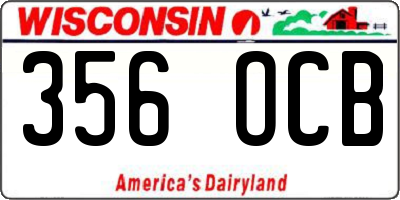 WI license plate 356OCB