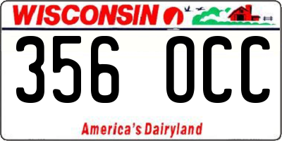 WI license plate 356OCC