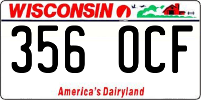 WI license plate 356OCF