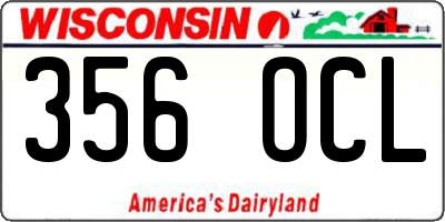 WI license plate 356OCL