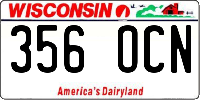 WI license plate 356OCN