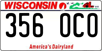 WI license plate 356OCO
