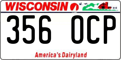 WI license plate 356OCP