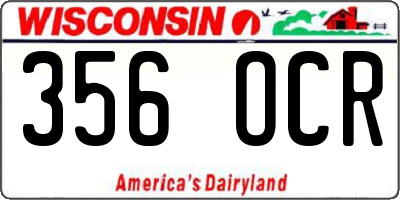 WI license plate 356OCR