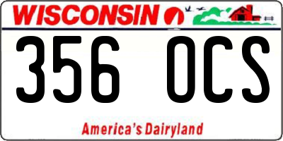 WI license plate 356OCS