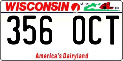 WI license plate 356OCT