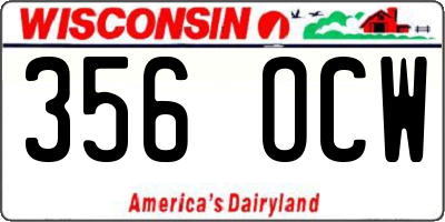 WI license plate 356OCW