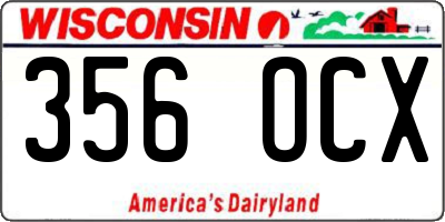 WI license plate 356OCX