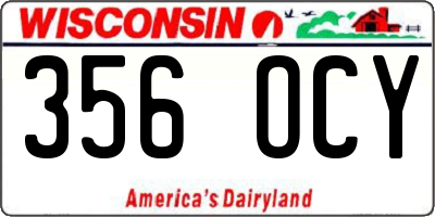 WI license plate 356OCY