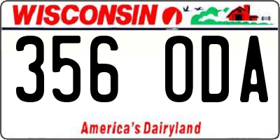 WI license plate 356ODA