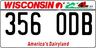 WI license plate 356ODB