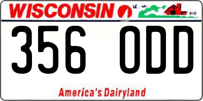 WI license plate 356ODD