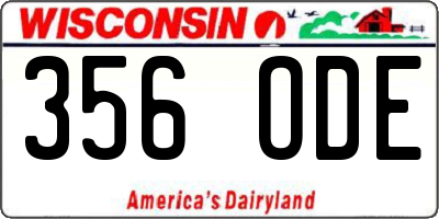 WI license plate 356ODE